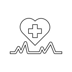 heartbeat line icon with white background vector stock illustration