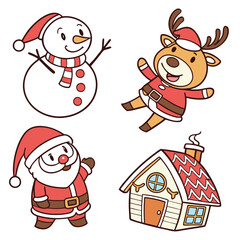 Collection of colorful Christmas toys