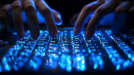 Hands Typing on a desktop computer