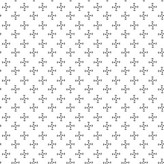 Black and white vector seamless pattern with small diamonds , star shapes ,rhombuses .Abstract black and white geometric texture .Simple minimal wide repeat background .