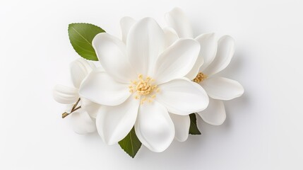 White Flower Isolated on White Background for Minimalist Floral Design