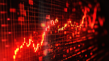 Impactful recession chart design with a striking red arrow symbolizing market crash dynamics