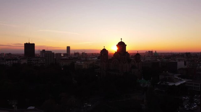 High angle view of Belgrade, capital of Serbia.
