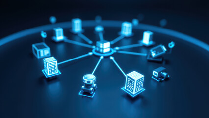 The image illustrates a concept of continuous integration and delivery (CI/CD), showcasing interconnected components representing code pipelines.