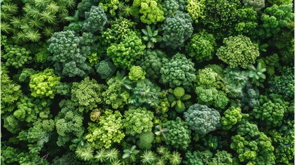 Naklejka premium Aerial view of a forest highlighting the ecosystem
