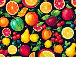 a bowl of colorful abstract fruits, each piece glowing and softly pulsing, symbolizing nutritious variety