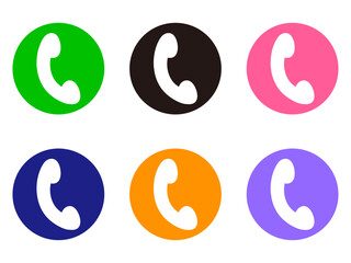 シンプルな電話アイコンのイラスト素材セット3