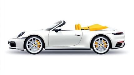 Obraz premium Elegant Convertible Sports Car with Yellow Accents