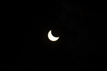 Partial solar eclipse, as viewed from Surabaya, Indonesia.