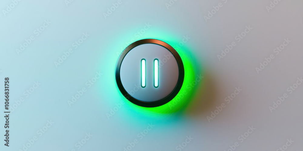 Poster a glowing green button with the number eleven on it