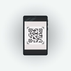 Phone with QR code design vector