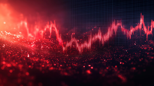 Canada stock exchange market crisis red chart reveals economic decline and falling sales prices
