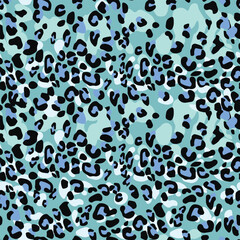 Abstract modern leopard seamless pattern. Animals trendy background. Color decorative vector stock illustration for print, card, postcard, fabric, textile. Modern ornament of stylized skin