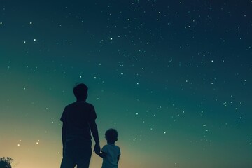 Mother and Child Under the Stars
