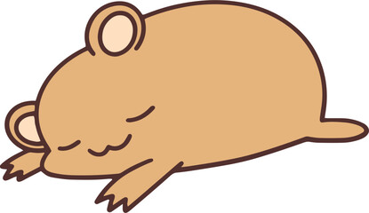 Cute Illustration of a funny sleeping hamster