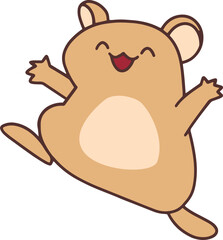 Cute Illustration of a funny jumping hamster