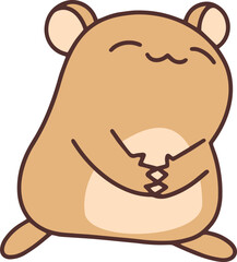 Cute Illustration of a funny smile hamster 