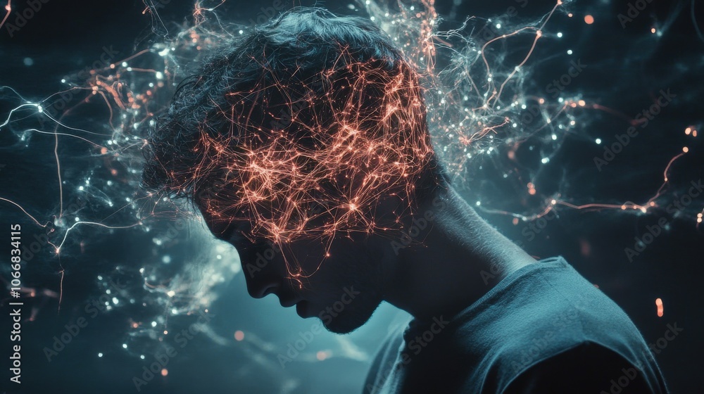 Poster A dynamic display of neural connections showcases the intricate web of brain activity, emphasizing cognitive processes and connections in the human mind