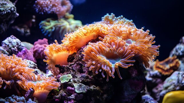 Vibrant Marine Life, Colorful Coral Reefs, Sea Anemones, Underwater Ecosystems,sea life, nature, ocean, detail, pattern, underwater, organism, bea
