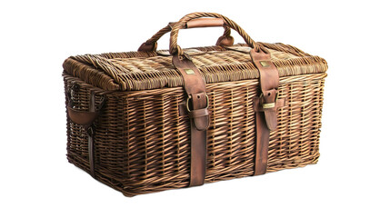 Picnic basket isolated on transparent background