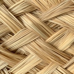 Detailed shot of straw wall, natural fibers, rustic home decor