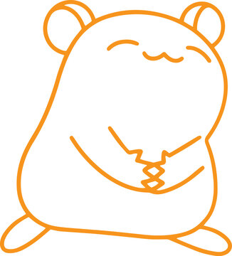 recommend clip art: Line art illustration of a smiling cute hamster