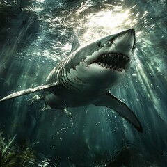 Naklejka premium shark in the ocean