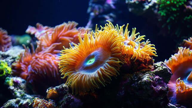 Vibrant Marine Life, Colorful Coral Reefs, Sea Anemones, Underwater Ecosystems,sea life, nature, ocean, detail, pattern, underwater, organism, bea