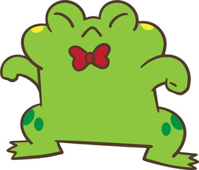Adorable Green Frog Cartoon Character