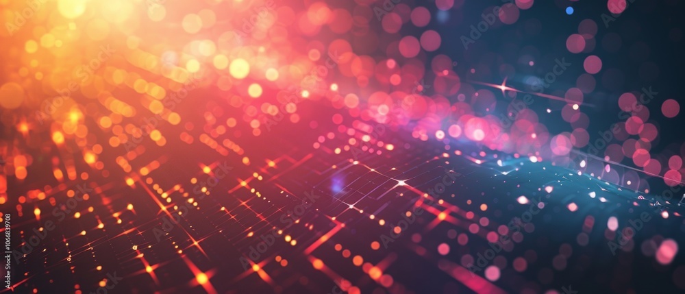 Wall mural an abstract backdrop with bright lights and grid lines creates a dynamic, exciting atmosphere, showc