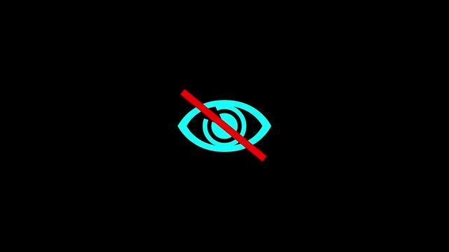 Hide eye symbol, sensitive content icon, no eye icon, hidden invisible icon, blind eye Icon.
