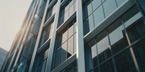 Modern High-Rise Office Building with Reflection