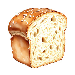 A piece of San Francisco Sourdough Bread, American food. On a transparent background, PNG file. PNG element. Suitable for artwork design.