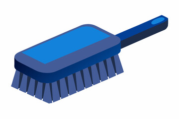 Blue clothes brush, isolated on white background