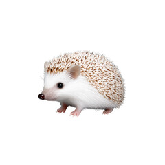 Obraz premium Small hedgehog with white and brown spines, standing on transparent background