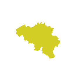 Map of Belgium, sign silhouette. World Map Globe. Vector Illustration isolated on white background. Europe continent