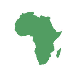 Map of Africa, sign silhouette. World Map Globe. Vector Illustration isolated on white background. African continent