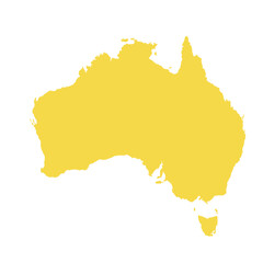 Map of Australian, sign silhouette. World Map Globe. Vector Illustration isolated on white background. African continent