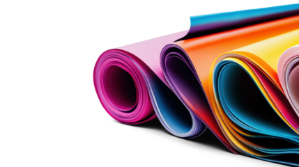 Vibrant Cinema Film Rolls on Transparent Background