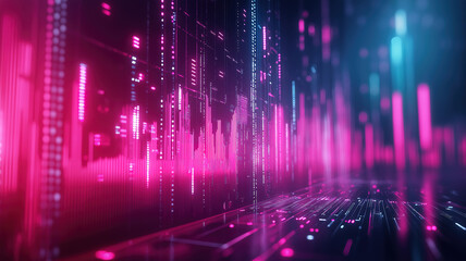 Fototapeta premium Recession data animation illustrating negative trends in business economy and finance