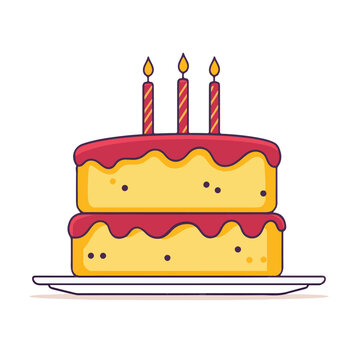birthday cake with three candles clip art preview