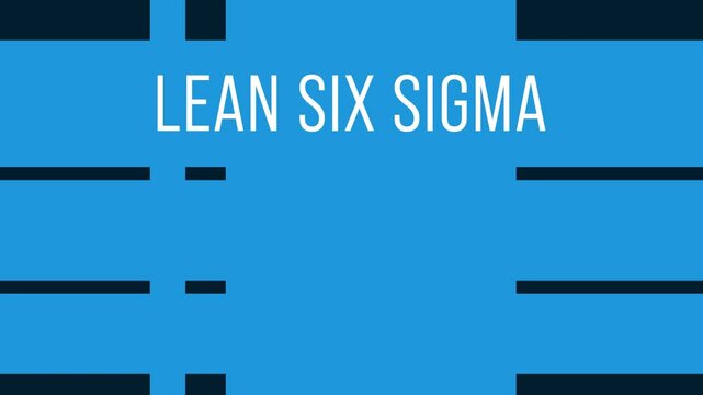 Lean Six Sigma Blue Lines moving Dots Circular Rotating Text 