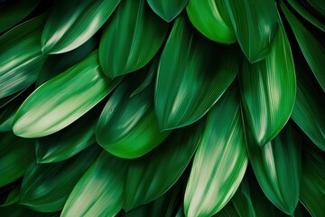 Fresh Stylized 3D Illustration of Green Lemongrass Leaves