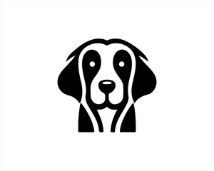 silhouette dog faces head logo vector illustration.
