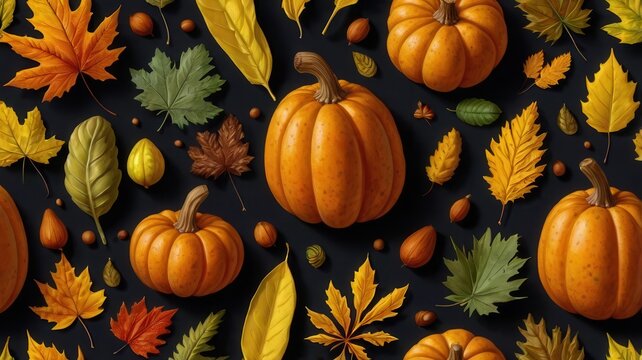 autumn, leaf, leaves, fall, maple, nature, tree, season, vector, orange, pattern, yellow, design, foliage, color, plant, illustration, seamless, texture, decoration, brown, red, september, art, octobe