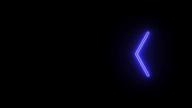 directional neon arrow animation. Blinking direction arrows, loopable overlay footage