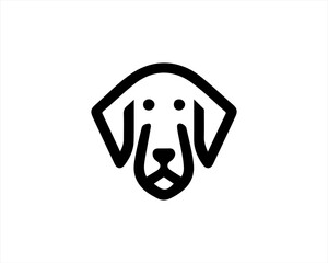 silhouette dog faces head logo vector illustration.