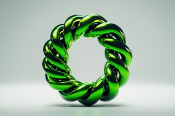 Green 3D Stylized Illustration of Twisted Beans