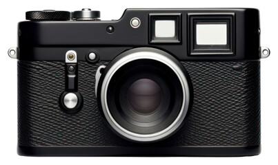 PNG Black rangefinder camera black white background electronics.