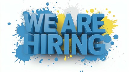 Fototapeta premium we are hiring text 3d